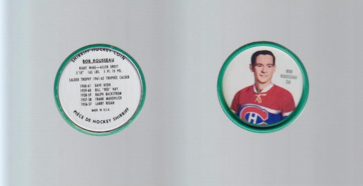 1962-63 SHIRRIFF HOCKEY COIN #56 B.ROUSSEAU photo 1962-63 SHIRRIFF HOCKEY COIN #56 B.ROUSSEAU photo