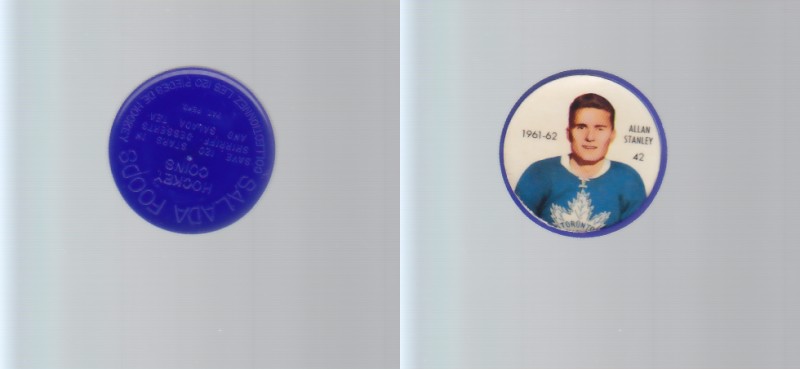 1961-62 SHIRRIFF/SALADA HOCKEY COIN #42 A.STANLEY photo 1961-62 SHIRRIFF/SALADA HOCKEY COIN #42 A.STANLEY photo