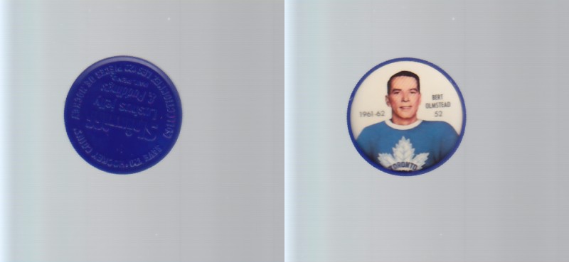 1961-62 SHIRRIFF/SALADA HOCKEY COIN #52 B.OLMSTEAD photo 1961-62 SHIRRIFF/SALADA HOCKEY COIN #52 B.OLMSTEAD photo