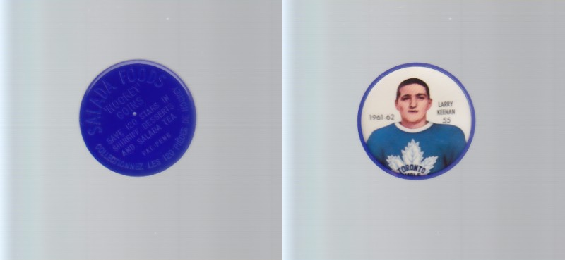 1961-62 SHIRRIFF/SALADA HOCKEY COIN #55 L.KEENAN photo 1961-62 SHIRRIFF/SALADA HOCKEY COIN #55 L.KEENAN photo