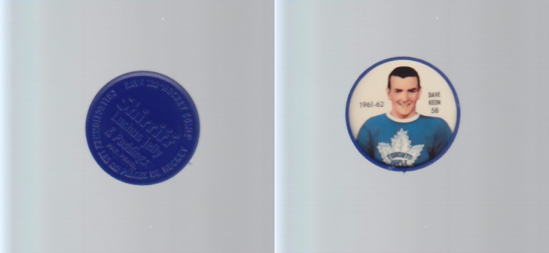 1961-62 SHIRRIFF/SALADA HOCKEY COIN #58 D.KEON photo 1961-62 SHIRRIFF/SALADA HOCKEY COIN #58 D.KEON photo