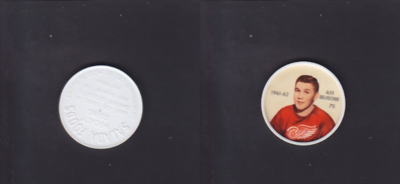 1961-62 SHIRRIFF/SALADA HOCKEY COIN #70 A.DELVECCHIO photo 1961-62 SHIRRIFF/SALADA HOCKEY COIN #70 A.DELVECCHIO photo
