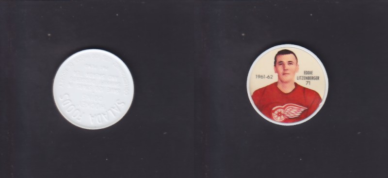 1961-62 SHIRRIFF/SALADA HOCKEY COIN #71 E.LITZENBERGER photo 1961-62 SHIRRIFF/SALADA HOCKEY COIN #71 E.LITZENBERGER photo