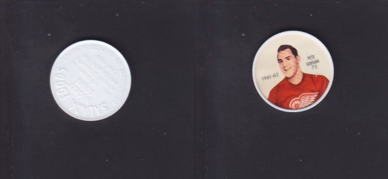 1961-62 SHIRRIFF/SALADA HOCKEY COIN #75 P.GOEGAN photo 1961-62 SHIRRIFF/SALADA HOCKEY COIN #75 P.GOEGAN photo