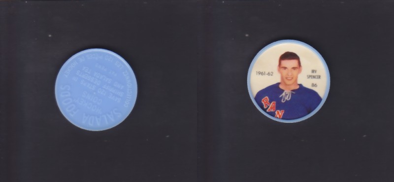 1961-62 SHIRRIFF/SALADA HOCKEY COIN #86 I.SPENCER photo 1961-62 SHIRRIFF/SALADA HOCKEY COIN #86 I.SPENCER photo