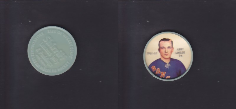 1961-62 SHIRRIFF/SALADA HOCKEY COIN #94 A.LANGLOIS photo 1961-62 SHIRRIFF/SALADA HOCKEY COIN #94 A.LANGLOIS photo