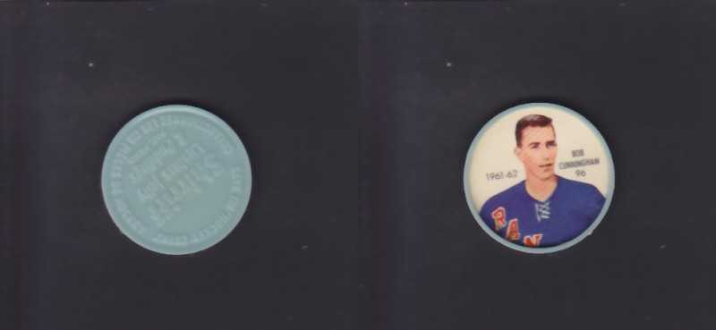 1961-62 SHIRRIFF/SALADA HOCKEY COIN #96 B.CUNNINGHAM photo 1961-62 SHIRRIFF/SALADA HOCKEY COIN #96 B.CUNNINGHAM photo
