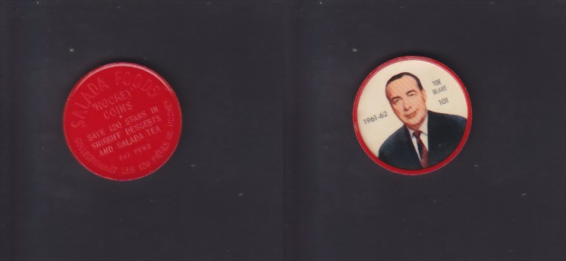 1961-62 SHIRRIFF/SALADA HOCKEY COIN #101 T.BLAKE photo 1961-62 SHIRRIFF/SALADA HOCKEY COIN #101 T.BLAKE photo