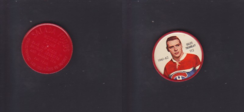 1961-62 SHIRRIFF/SALADA HOCKEY COIN #112 G.TREMBLAY photo 1961-62 SHIRRIFF/SALADA HOCKEY COIN #112 G.TREMBLAY photo
