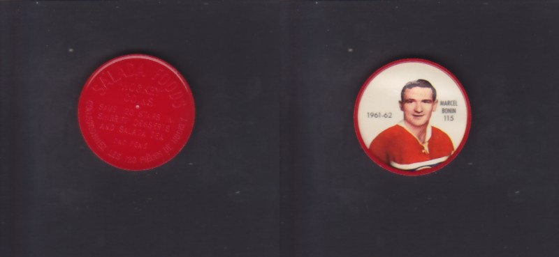 1961-62 SHIRRIFF/SALADA HOCKEY COIN #115 M.BONIN photo 1961-62 SHIRRIFF/SALADA HOCKEY COIN #115 M.BONIN photo