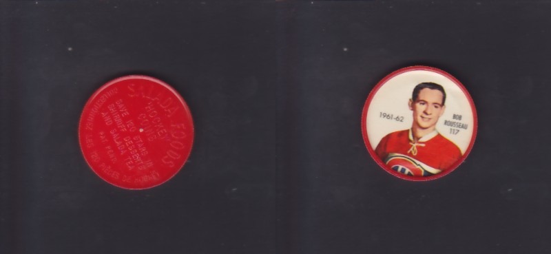 1961-62 SHIRRIFF/SALADA HOCKEY COIN #117 B.ROUSSEAU photo 1961-62 SHIRRIFF/SALADA HOCKEY COIN #117 B.ROUSSEAU photo