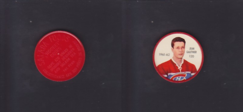 1961-62 SHIRRIFF/SALADA HOCKEY COIN #120 J.GAUTHIER photo 1961-62 SHIRRIFF/SALADA HOCKEY COIN #120 J.GAUTHIER photo