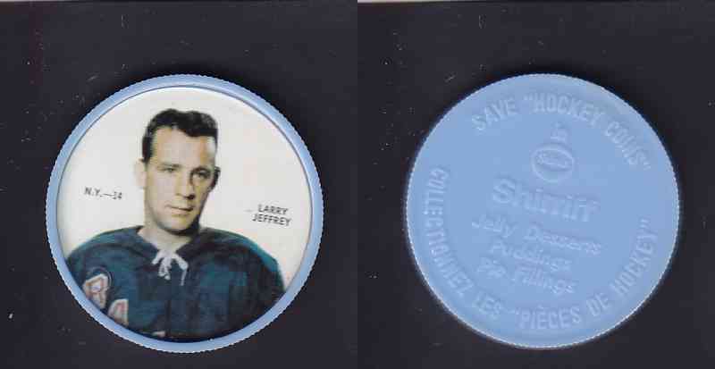 1968-69 SHIRRIFF HOCKEY COIN L. JEFFREY NY-14 *SP* photo 1968-69 SHIRRIFF HOCKEY COIN L. JEFFREY NY-14 *SP* photo