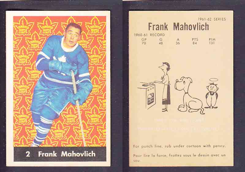 1961-62 PARKHURST HOCKEY CARD #2 FRANK MAHOVLICH photo 1961-62 PARKHURST HOCKEY CARD #2 FRANK MAHOVLICH photo
