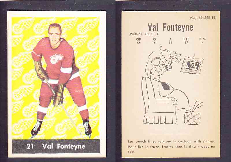 1961-62 PARKHURST HOCKEY CARD #21 VAL FONTEYNE photo 1961-62 PARKHURST HOCKEY CARD #21 VAL FONTEYNE photo