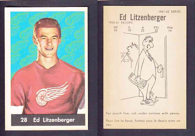 1961-62 PARKHURST HOCKEY CARD #28 ED LITZENBERGER photo 1961-62 PARKHURST HOCKEY CARD #28 ED LITZENBERGER photo