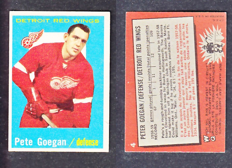 1960-61 TOPPS HOCKEY CARD P. GOEGAN # 4 photo