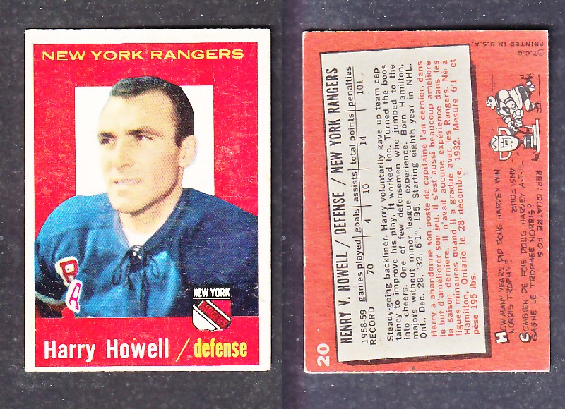 1960-61 TOPPS HOCKEY CARD H. HOWELL # 20 photo 1960-61 TOPPS HOCKEY CARD H. HOWELL # 20 photo
