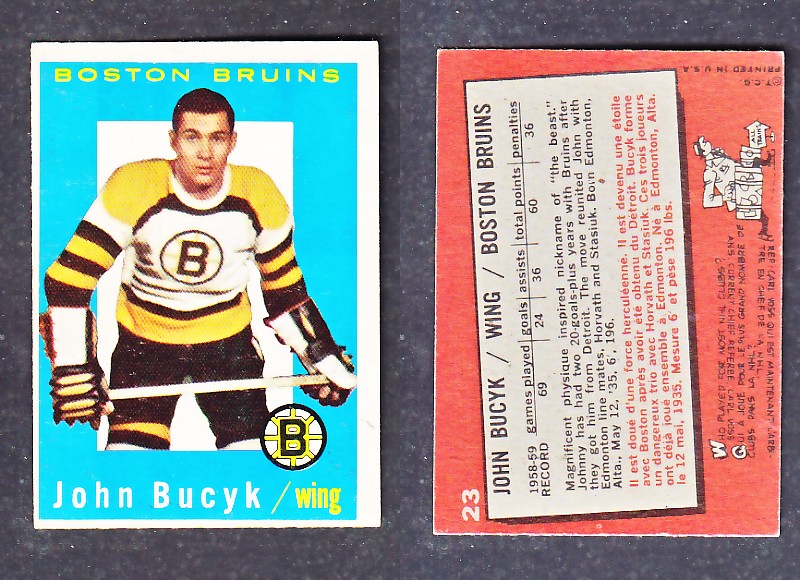 1960-61 TOPPS HOCKEY CARD J. BUCYK # 23 photo 1960-61 TOPPS HOCKEY CARD J. BUCYK # 23 photo