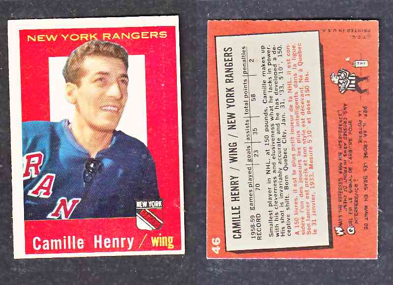1960-61 TOPPS HOCKEY CARD C. HENRY # 46 photo 1960-61 TOPPS HOCKEY CARD C. HENRY # 46 photo