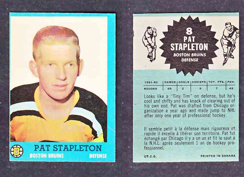 1962-63 TOPPS HOCKEY CARD P. STAPLETON # 8 photo 1962-63 TOPPS HOCKEY CARD P. STAPLETON # 8 photo
