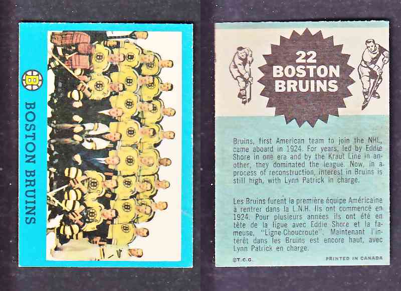 1962-63 TOPPS HOCKEY CARD BOSTON BRUINS # 22 photo 1962-63 TOPPS HOCKEY CARD BOSTON BRUINS # 22 photo