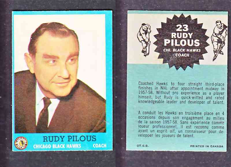 1962-63 TOPPS HOCKEY CARD R. PILOUS # 23 photo 1962-63 TOPPS HOCKEY CARD R. PILOUS # 23 photo