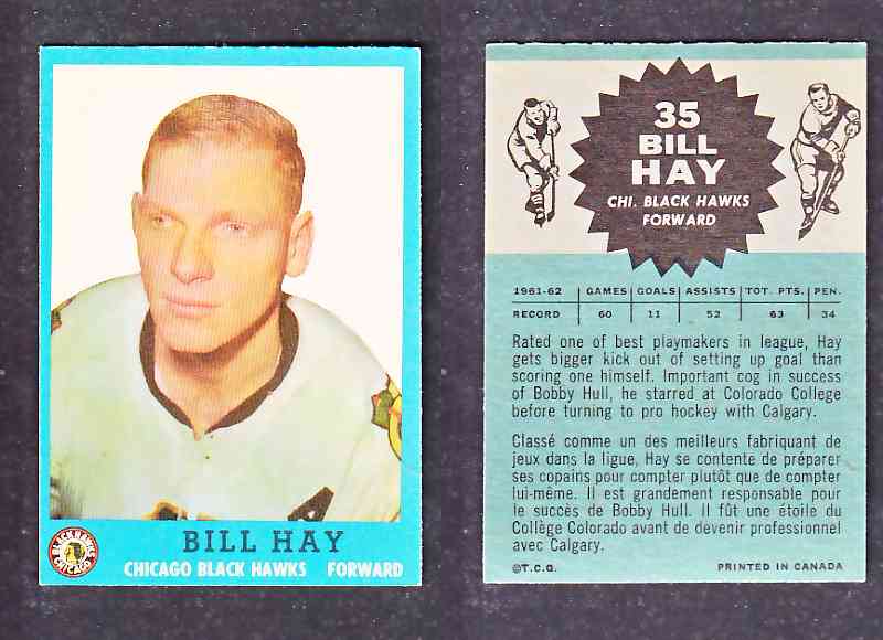 1962-63 TOPPS HOCKEY CARD B. HAY # 35 photo 1962-63 TOPPS HOCKEY CARD B. HAY # 35 photo