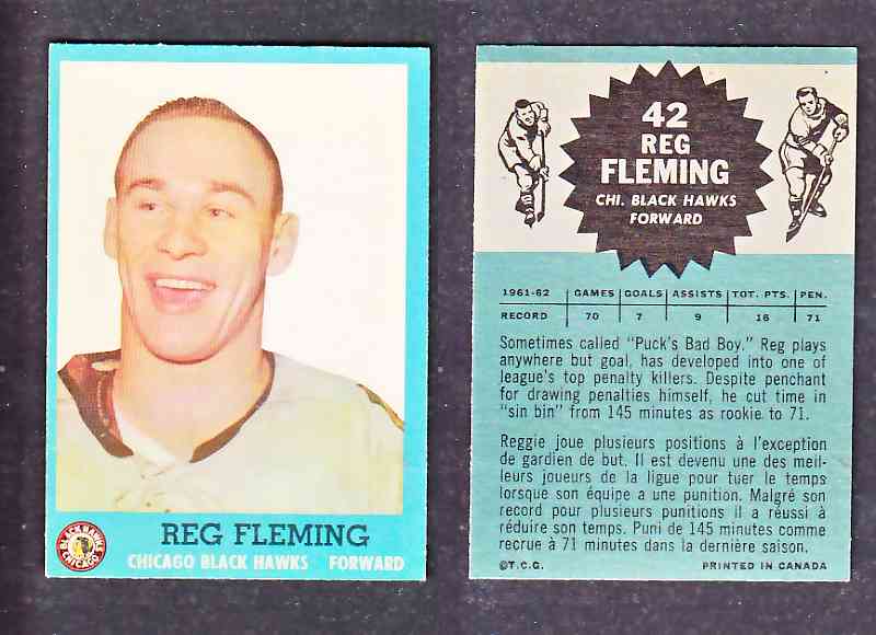 1962-63 TOPPS HOCKEY CARD R. FLEMING # 42 photo 1962-63 TOPPS HOCKEY CARD R. FLEMING # 42 photo