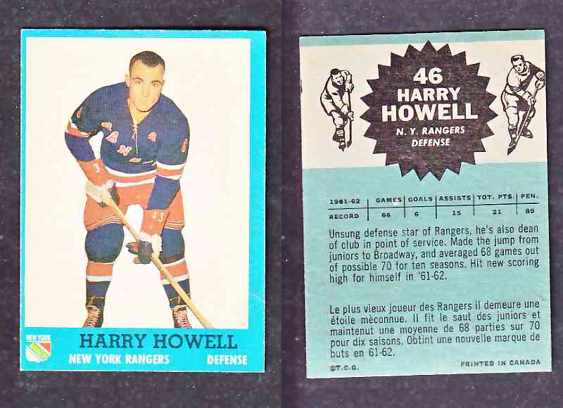 1962-63 TOPPS HOCKEY CARD H. HOWELL # 46 photo 1962-63 TOPPS HOCKEY CARD H. HOWELL # 46 photo