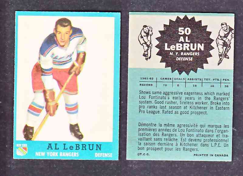 1962-63 TOPPS HOCKEY CARD A. LEBRUN # 50 photo 1962-63 TOPPS HOCKEY CARD A. LEBRUN # 50 photo