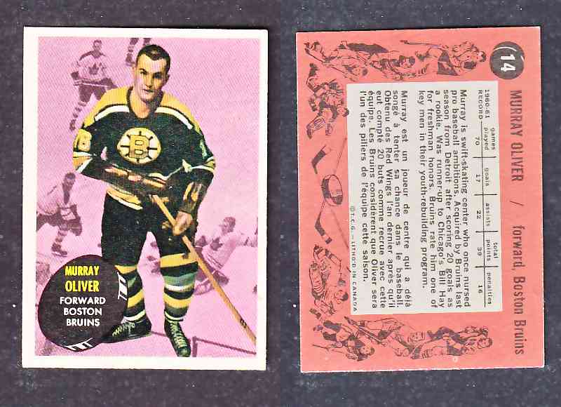 1961-62 TOPPS HOCKEY CARD M. OLIVER # 14 photo 1961-62 TOPPS HOCKEY CARD M. OLIVER # 14 photo