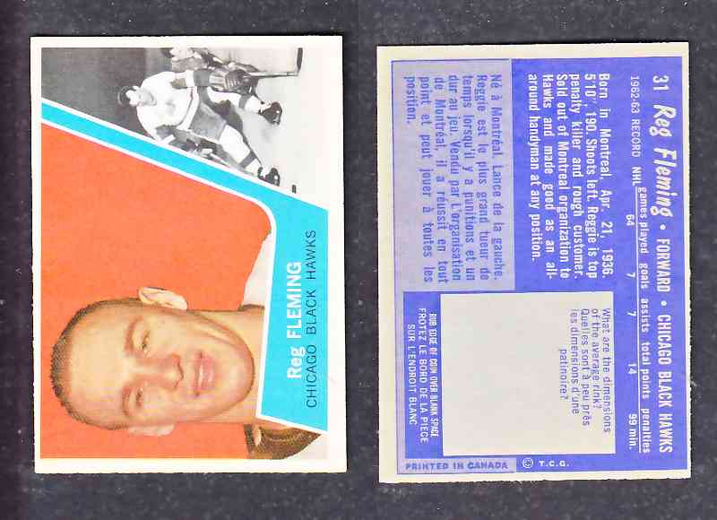 1963-64 TOPPS HOCKEY CARD R. FLEMING # 31 photo 1963-64 TOPPS HOCKEY CARD R. FLEMING # 31 photo