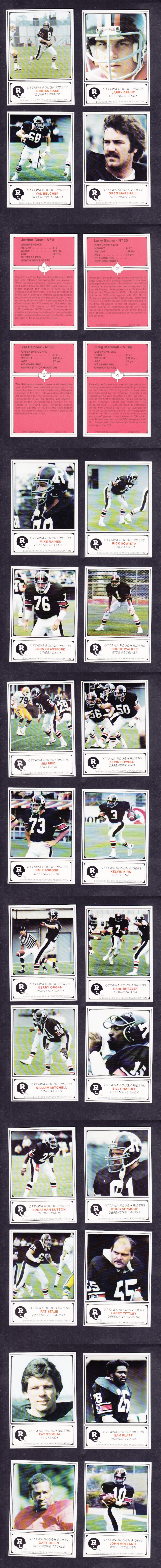 1982 CFL JOGO OTTAWA FOOTBALL CARD FULL SET 24/24 photo