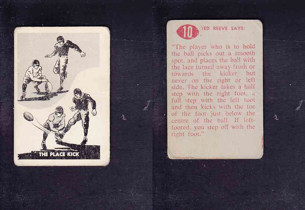 1952 CFL PARKHURST FOOTBALL CARD THE PLACE KICK #10 photo 1952 CFL PARKHURST FOOTBALL CARD THE PLACE KICK #10 photo