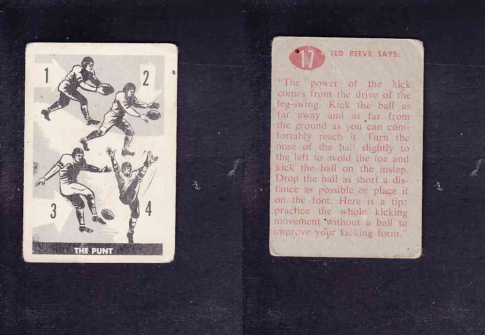 1952 CFL PARKHURST FOOTBALL CARD THE PUNT #17 photo 1952 CFL PARKHURST FOOTBALL CARD THE PUNT #17 photo