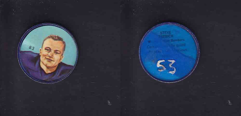 1963 CFL NALLEY'S COIN #83 S. PATRICK photo 1963 CFL NALLEY'S COIN #83 S. PATRICK photo