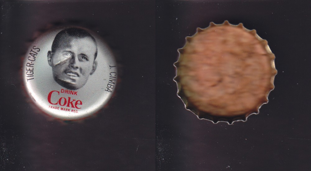 1965 CFL COCA COLA FOOTBALL CAP J. CIMBA photo 1965 CFL COCA COLA FOOTBALL CAP J. CIMBA photo