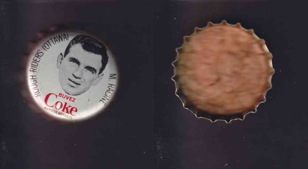 1965 CFL COCA COLA FOOTBALL CAP M. RACINE photo 1965 CFL COCA COLA FOOTBALL CAP M. RACINE photo