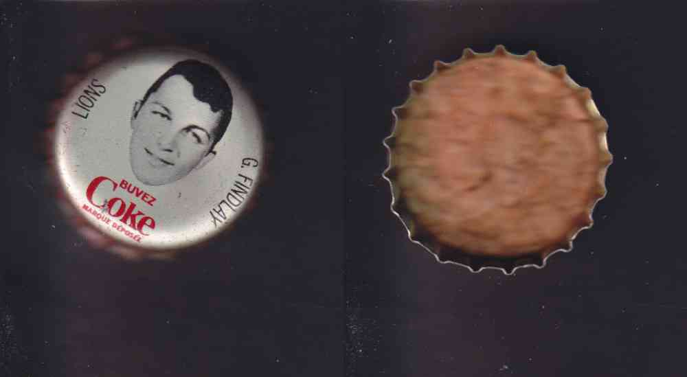 1965 CFL COCA COLA FOOTBALL CAP G. FINDLAY photo 1965 CFL COCA COLA FOOTBALL CAP G. FINDLAY photo