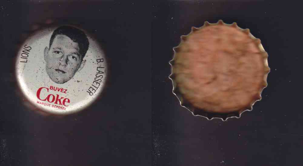 1965 CFL COCA COLA FOOTBALL CAP B. LASSETER photo 1965 CFL COCA COLA FOOTBALL CAP B. LASSETER photo