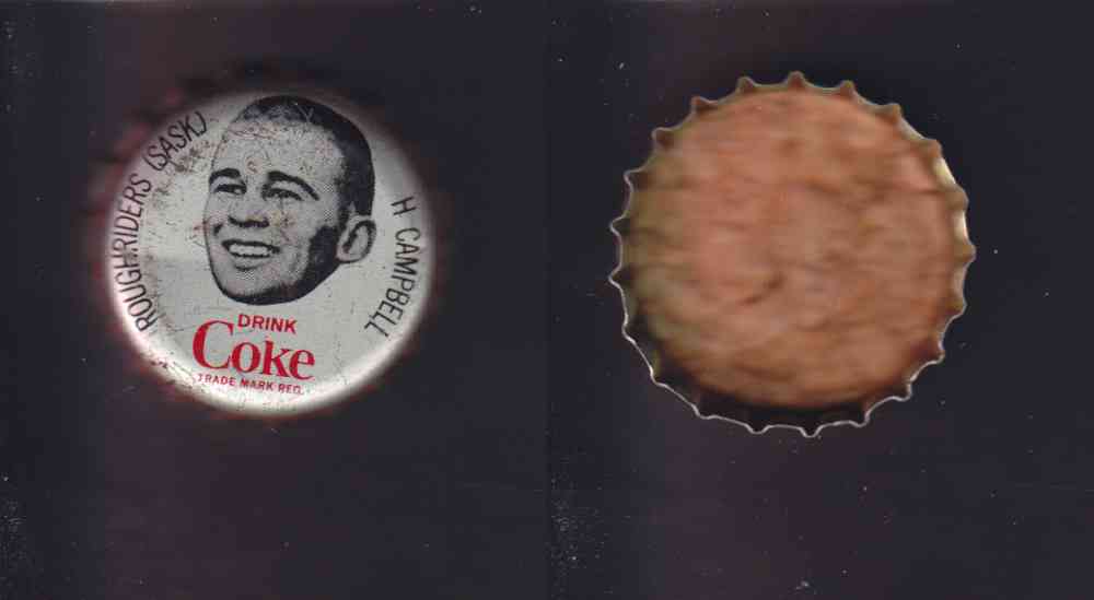 1965 CFL COCA COLA FOOTBALL CAP H. CAMPBELL photo 1965 CFL COCA COLA FOOTBALL CAP H. CAMPBELL photo
