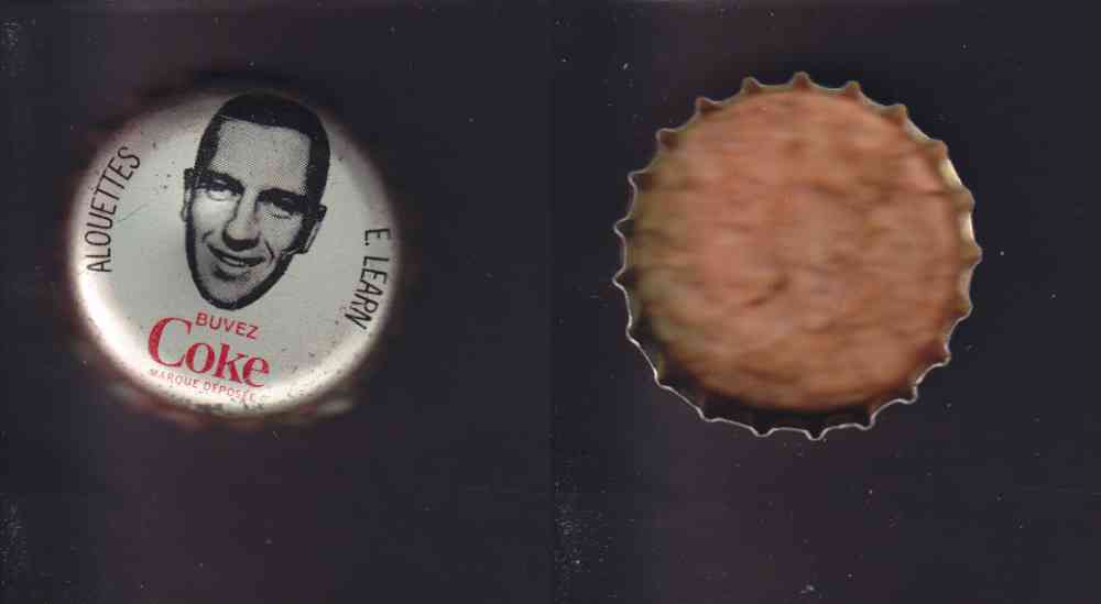 1965 CFL COCA COLA FOOTBALL CAP E. LEARN photo 1965 CFL COCA COLA FOOTBALL CAP E. LEARN photo