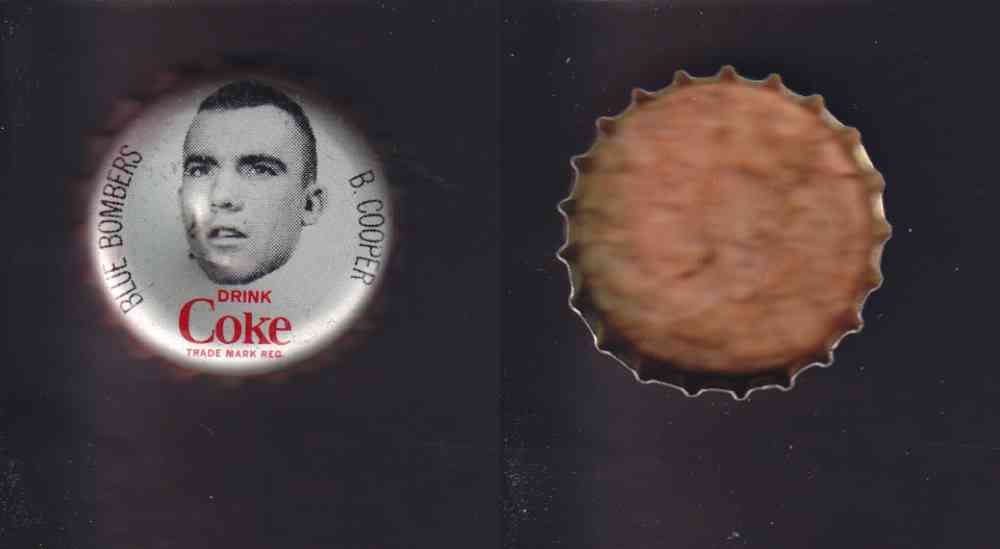 1965 CFL COCA COLA FOOTBALL CAP B. COOPER photo 1965 CFL COCA COLA FOOTBALL CAP B. COOPER photo