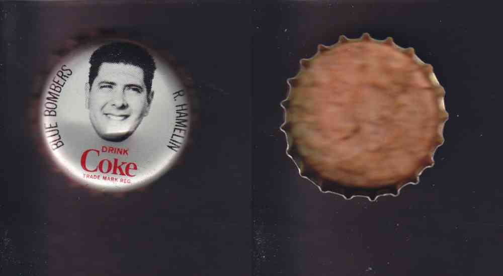 1965 CFL COCA COLA FOOTBALL CAP R. HAMELIN photo 1965 CFL COCA COLA FOOTBALL CAP R. HAMELIN photo