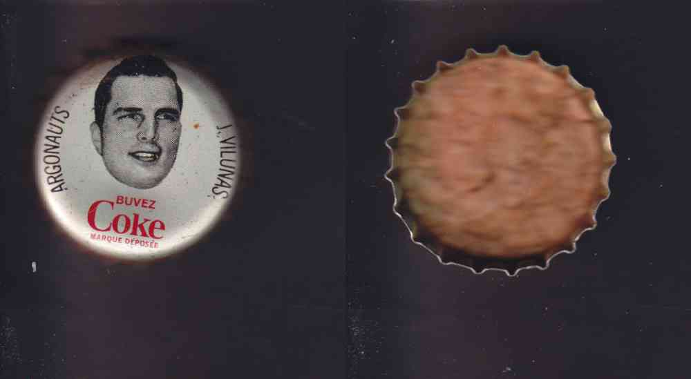 1965 CFL COCA COLA FOOTBALL CAP J. VILUNAS photo 1965 CFL COCA COLA FOOTBALL CAP J. VILUNAS photo