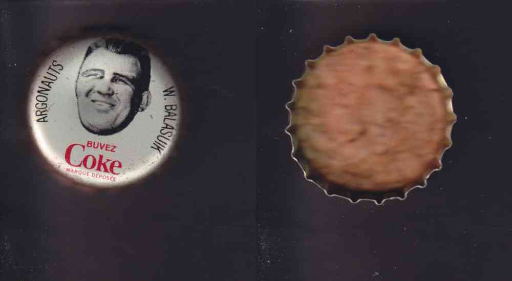 1965 CFL COCA COLA FOOTBALL CAP W. BALASUIK photo 1965 CFL COCA COLA FOOTBALL CAP W. BALASUIK photo