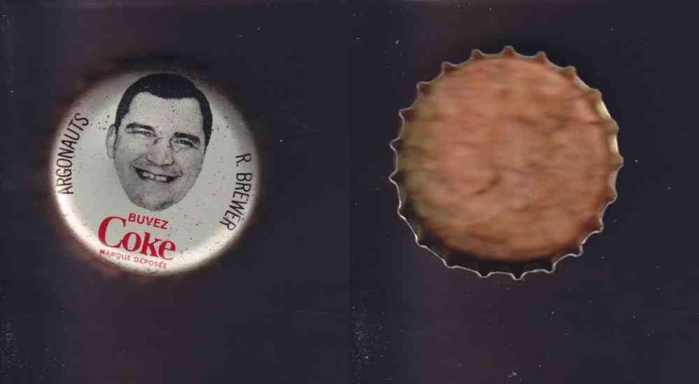1965 CFL COCA COLA FOOTBALL CAP R. BREWER photo 1965 CFL COCA COLA FOOTBALL CAP R. BREWER photo
