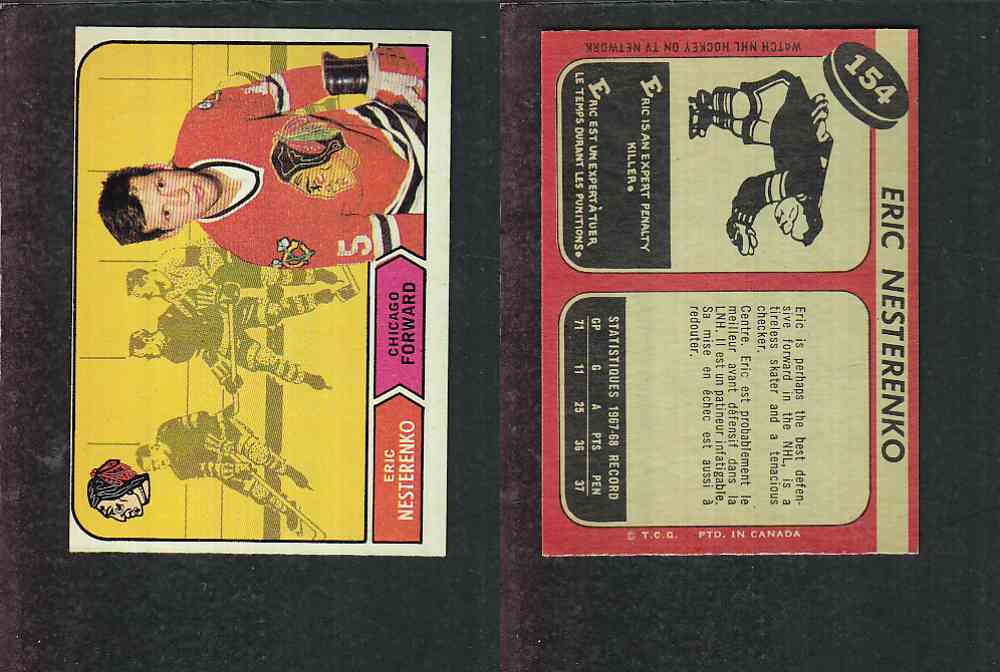 1968-69 O-PEE-CHEE HOCKEY CARD #154 E. NESTERENKO photo 1968-69 O-PEE-CHEE HOCKEY CARD #154 E. NESTERENKO photo