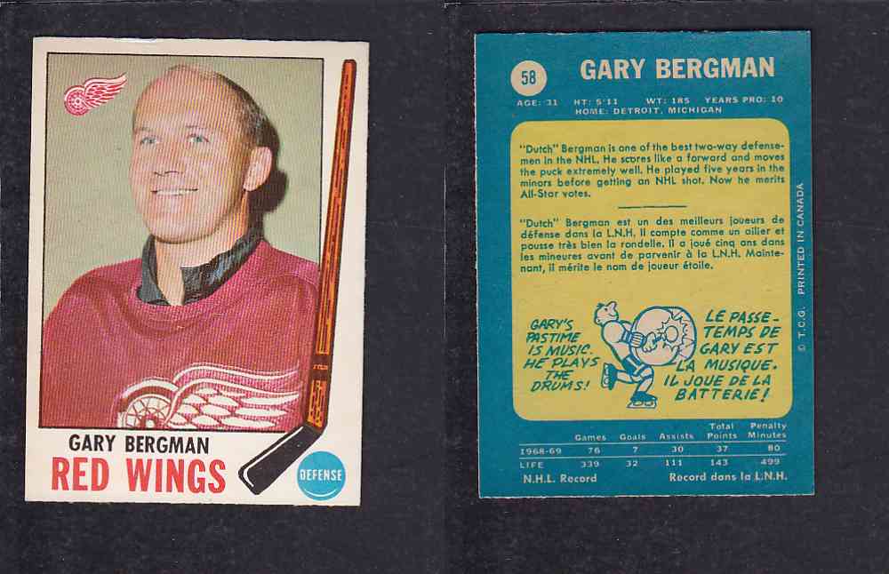 1969-70 O-PEE-CHEE HOCKEY CARD #58 G. BERGMAN photo 1969-70 O-PEE-CHEE HOCKEY CARD #58 G. BERGMAN photo